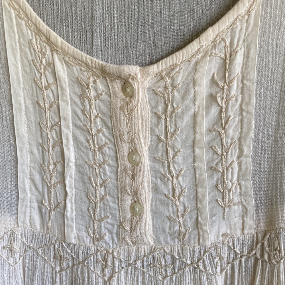 90s/ vtg Anthropologie tiered prairie babydoll dress - Picture 7 of 16